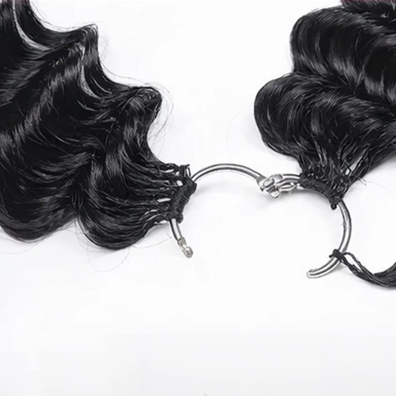 Miracle Knots Human Feather Crochet Hair Deep Wave with No Spiral Ends - Pre-Separated Knotless Crochet Braids for Seamless Blending