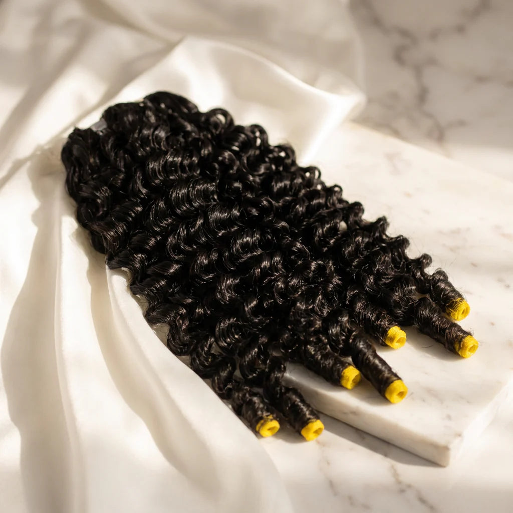Miracle Knots Human Feather Crochet Hair Burmese Curly - Pre-Separated Knotless Crochet Braids for Seamless Blending