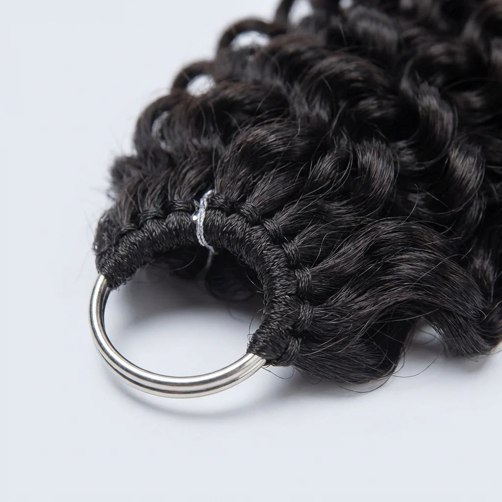 Miracle Knots Human Feather Crochet Hair Burmese Curly - Pre-Separated Knotless Crochet Braids for Seamless Blending