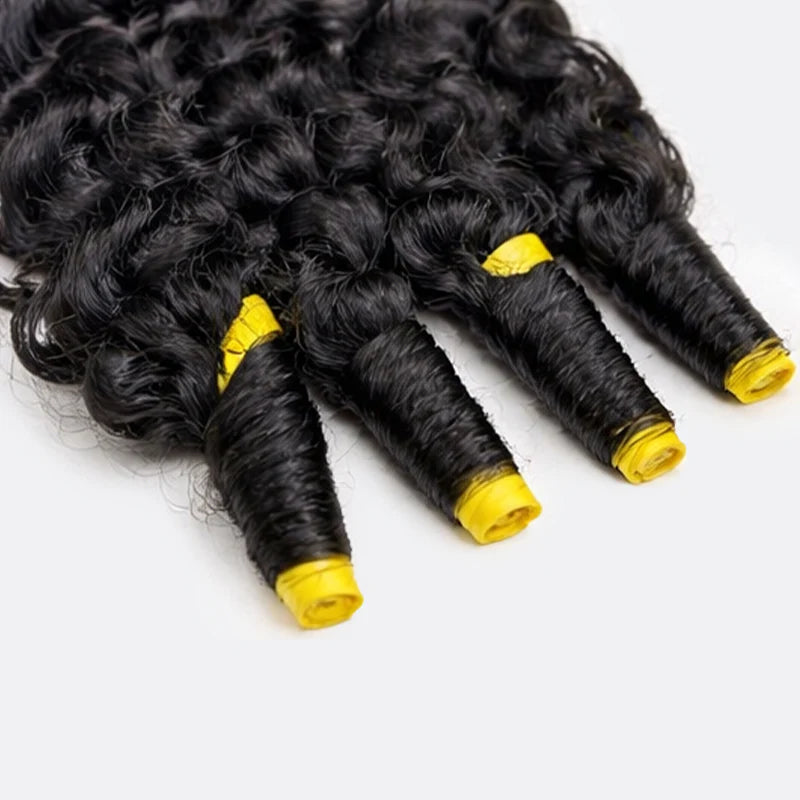 Miracle Knots Human Feather Crochet Hair Burmese Curly - Pre-Separated Knotless Crochet Braids for Seamless Blending