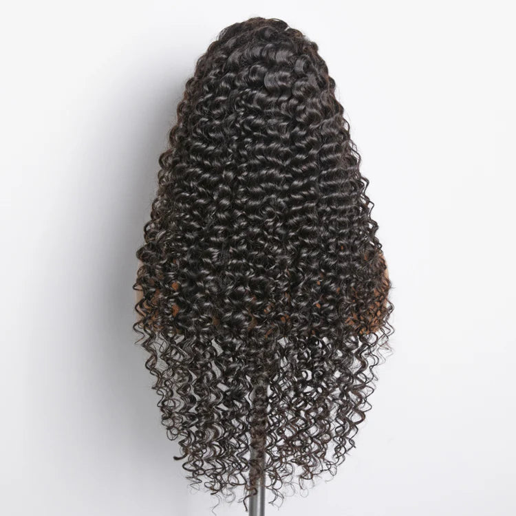 200% Density 13x4 Full Frontal Transparent Lace Wig Deep Wave