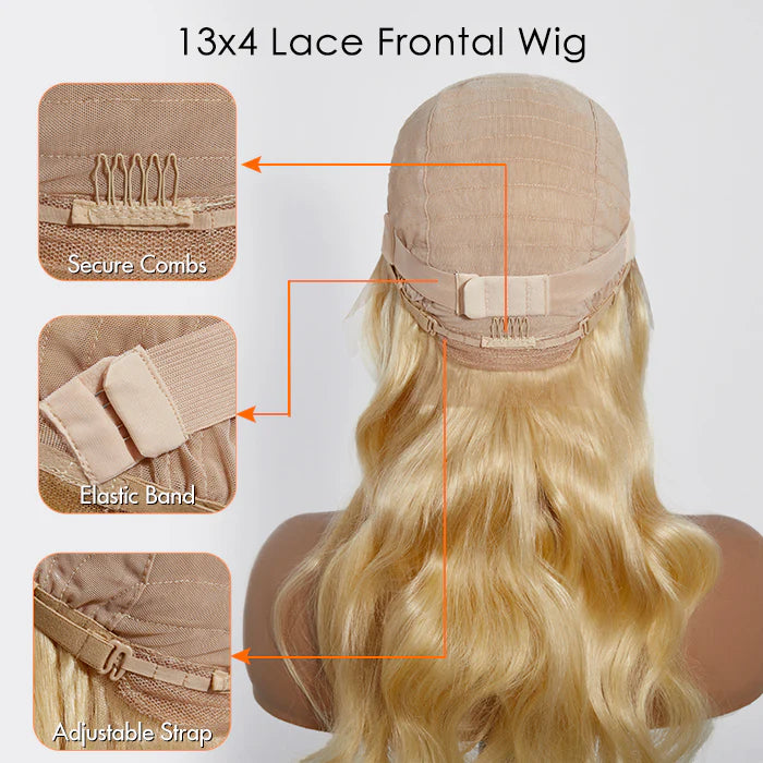 #613 Blonde 13"x4" Transparent Lace Frontal Wig 150% Density Body Wave