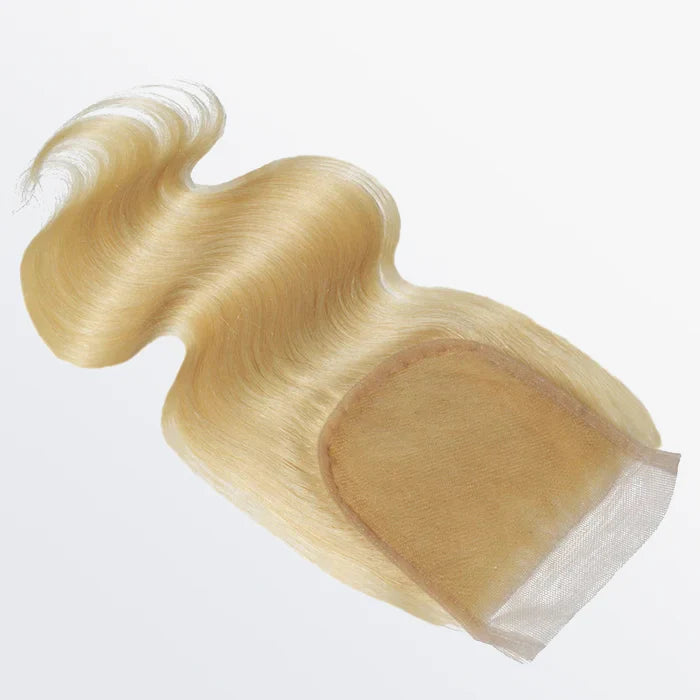 4" x 4" Transparent Lace Free Parted Raw #613 Blonde Closure Body Wave
