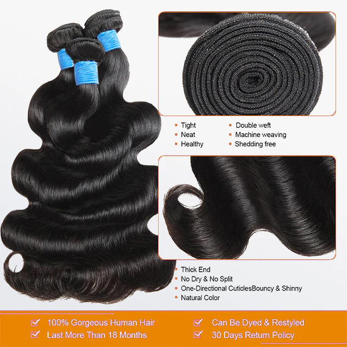 100% Virgin Hair Bundles Brazilian Body Wavy