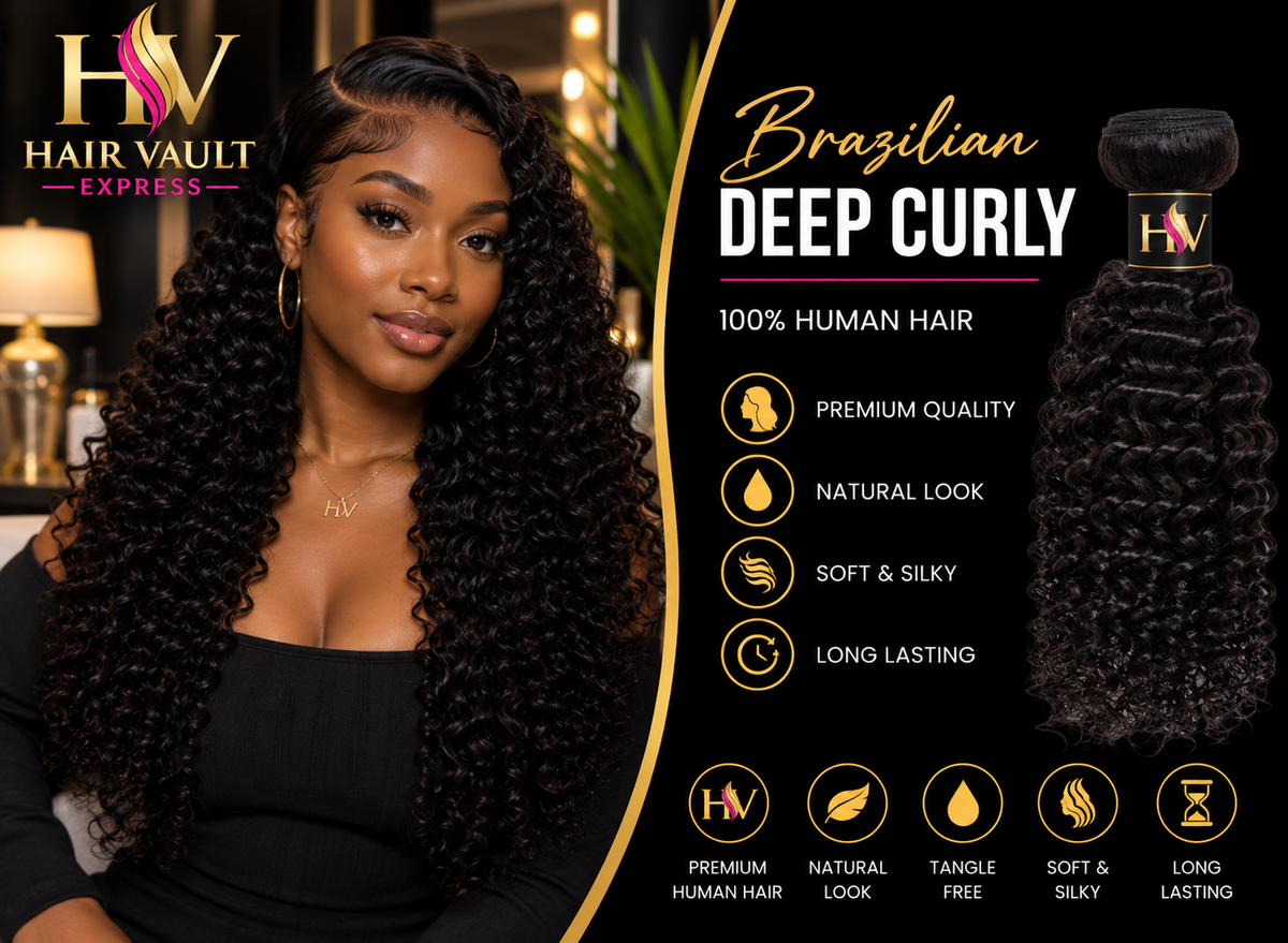 100% Virgin Hair Bundles Brazilian Deep Curly