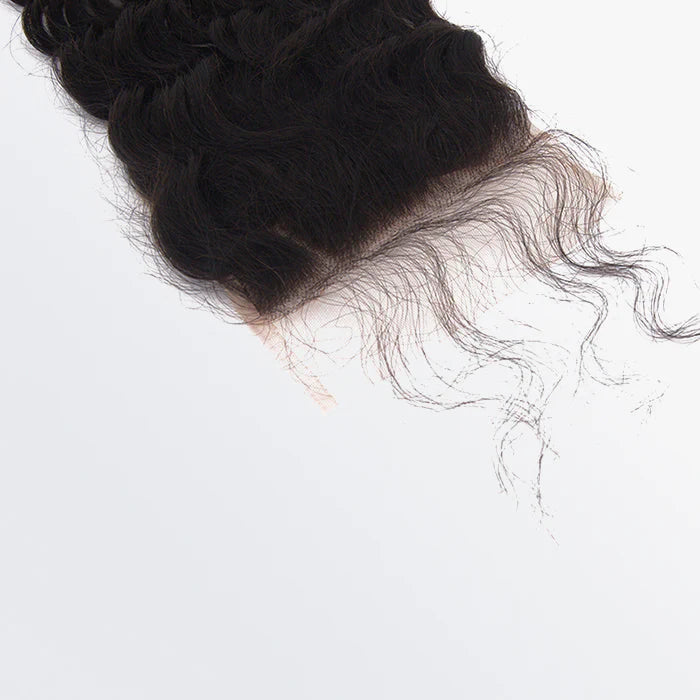 5" x 5" Transparent Lace Closure Free Parted Deep Wavy