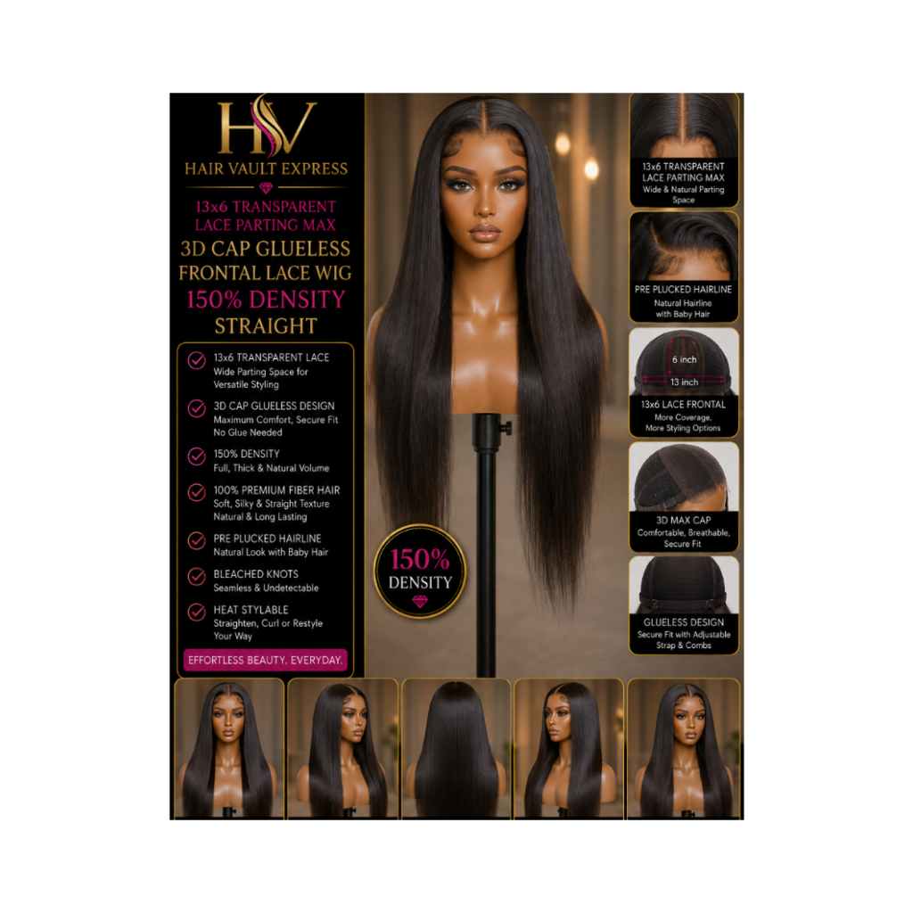 13x6 Lace Parting Max 3D Cap Glueless Frontal Lace Wig 150% Density Straight