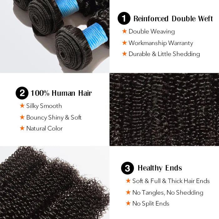 100% Virgin Hair Bundles Brazilian Kinky Curly