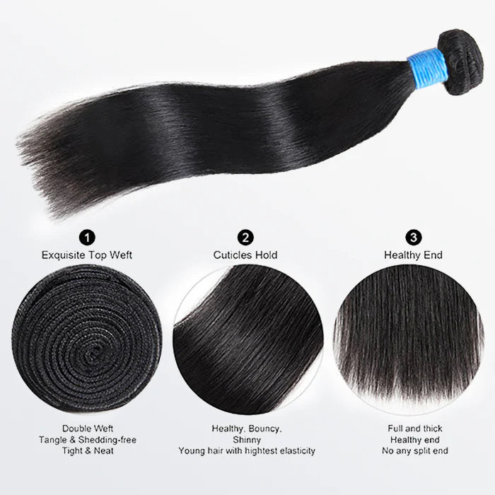 100% Virgin Hair Bundles Brazilian Straight
