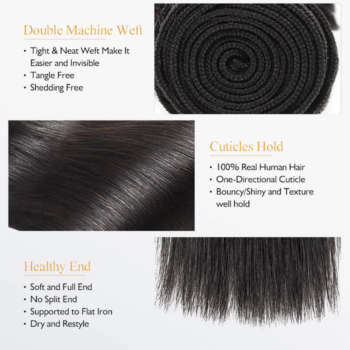 100% Virgin Hair Bundles Brazilian Straight