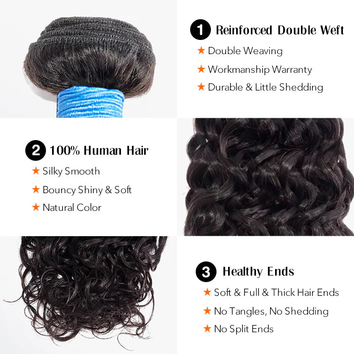 100% Brazilian Virgin Hair Bundles Water Wave