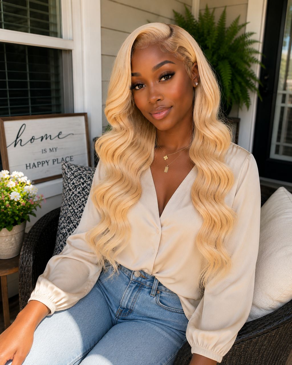 Premium Raw Indian Hair #613 Lightest Blonde Body Wavy