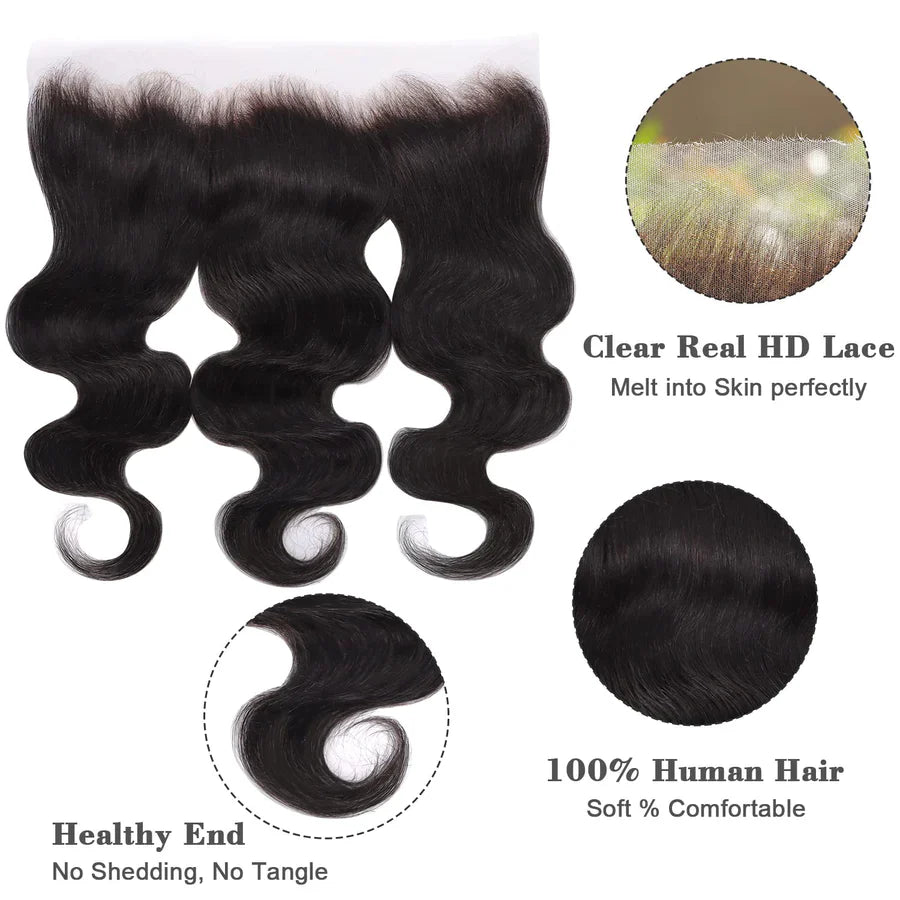 13" x 4" HD Lace Frontal Free Parted Body Wavy