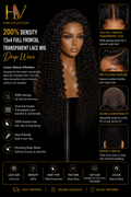 200% Density 13x4 Full Frontal Transparent Lace Wig Deep Wave