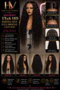 180% Density 13x6 HD Parting Max Full Frontal Lace Wig Deep Wave