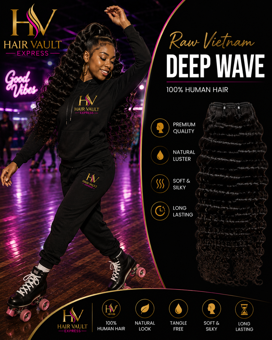 Raw Vietnam Hair Bundles Deep Wave