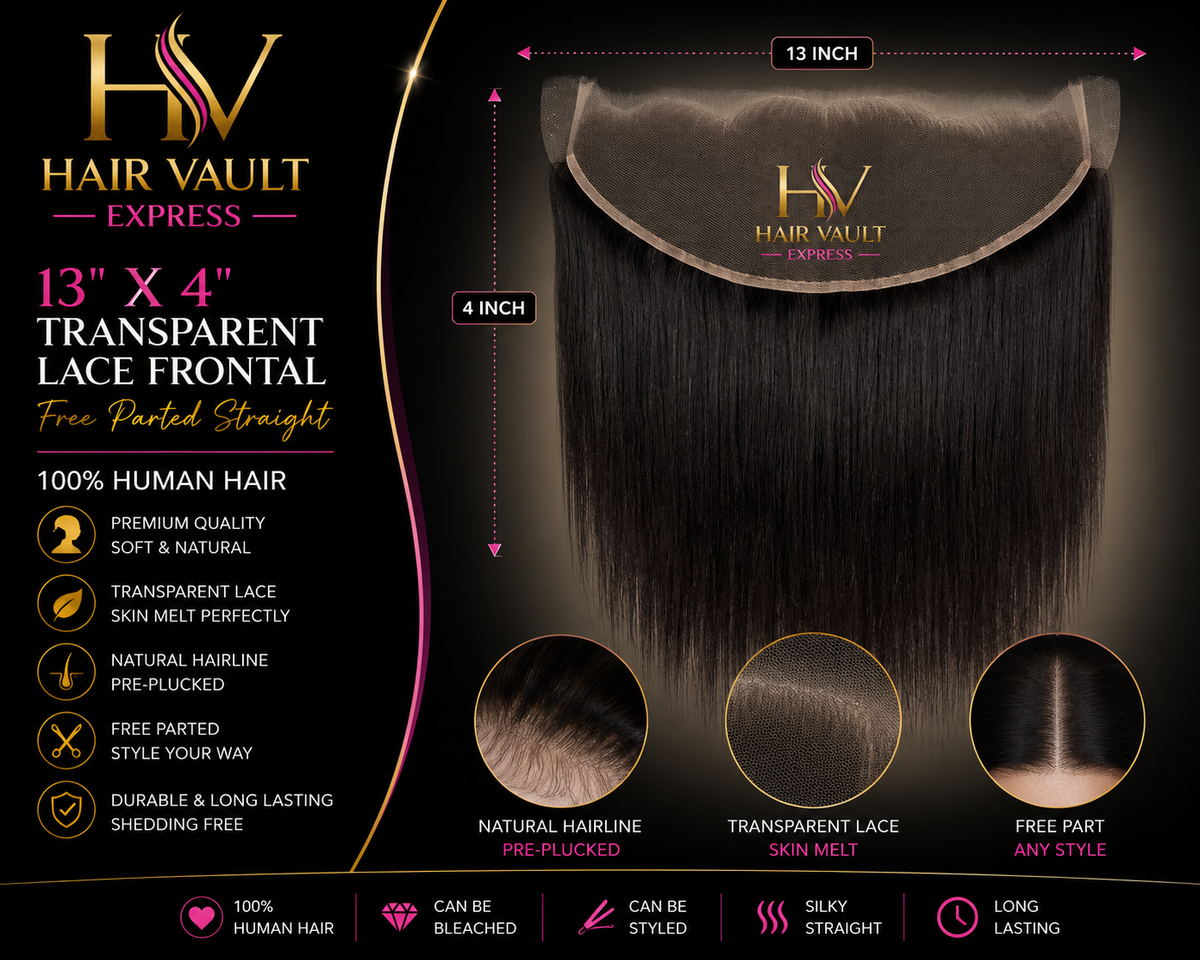 13" x 4" Transparent Lace Frontal Free Parted Straight